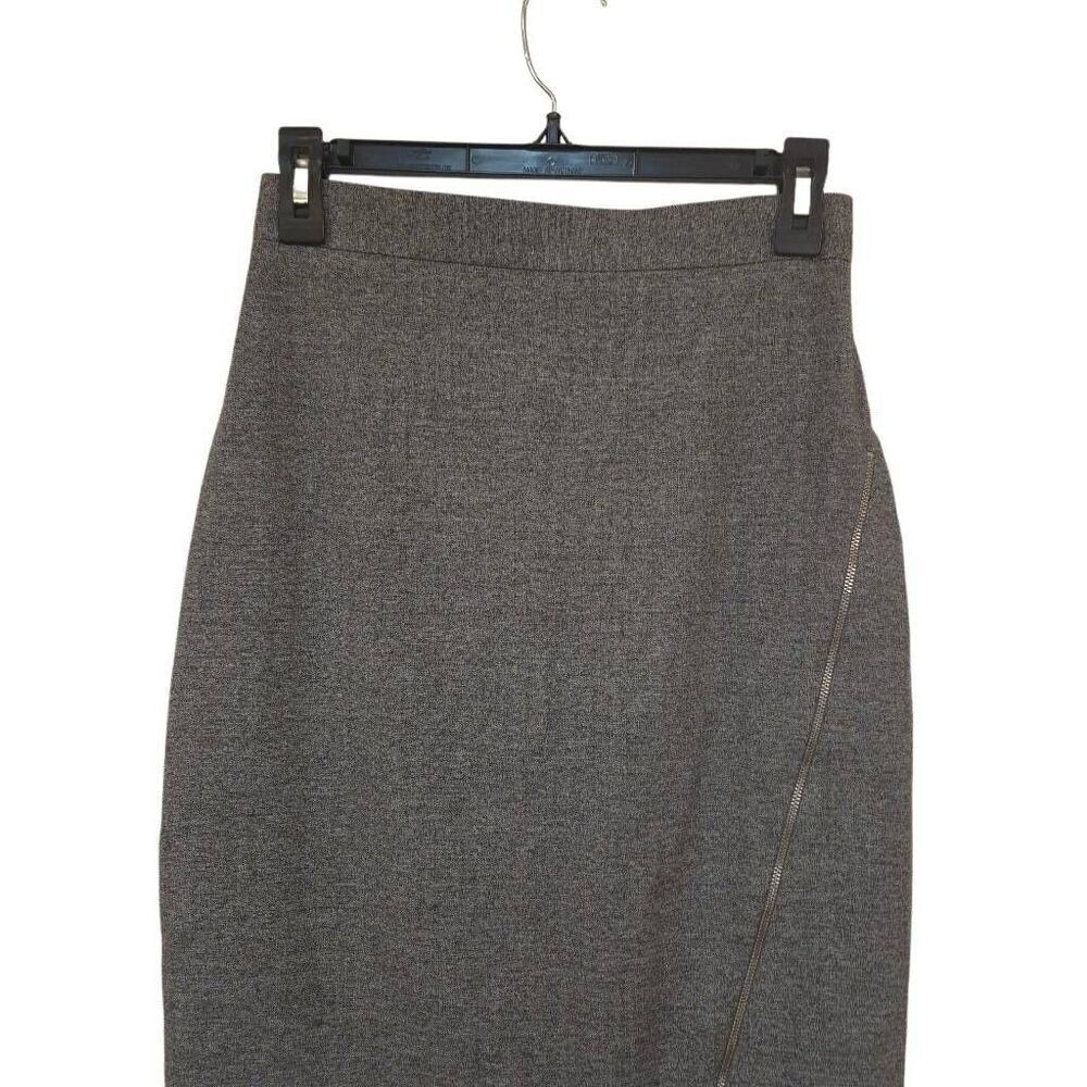 Banana Republic Women's Charcoal Gray Poly/Viscose/Spandex Knit Assymetrical Zip - Picture 3 of 10
